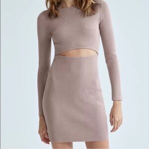 Aritzia Ribbed Mini Dress in Light Purple